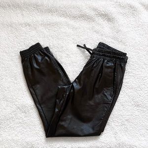 Zara Faux Leather Jogging Pants